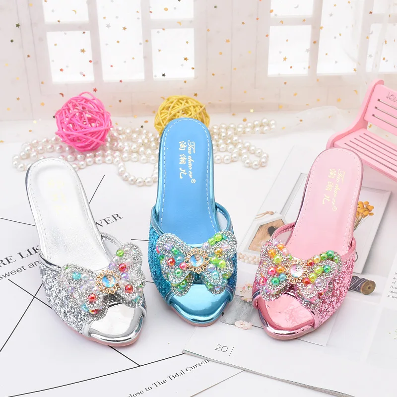 Disney children's cartoon bow princess girl high heel slippers crystal sequin beach shoes party show slippers
Disney children's cartoon bow princess girl high heel slippers crystal sequin beach shoes party show slippers