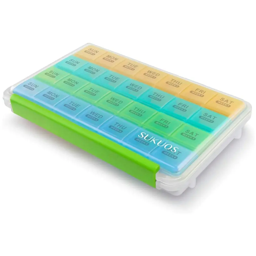 28 Grid Compartment 4 Week Medicine Storage Organizer Container Pill Case Medicine Tablet Portable Dispenser
28 Grid Compartment 4 Week Medicine Storage Organizer Container Pill Case Medicine Tablet Portable Dispenser