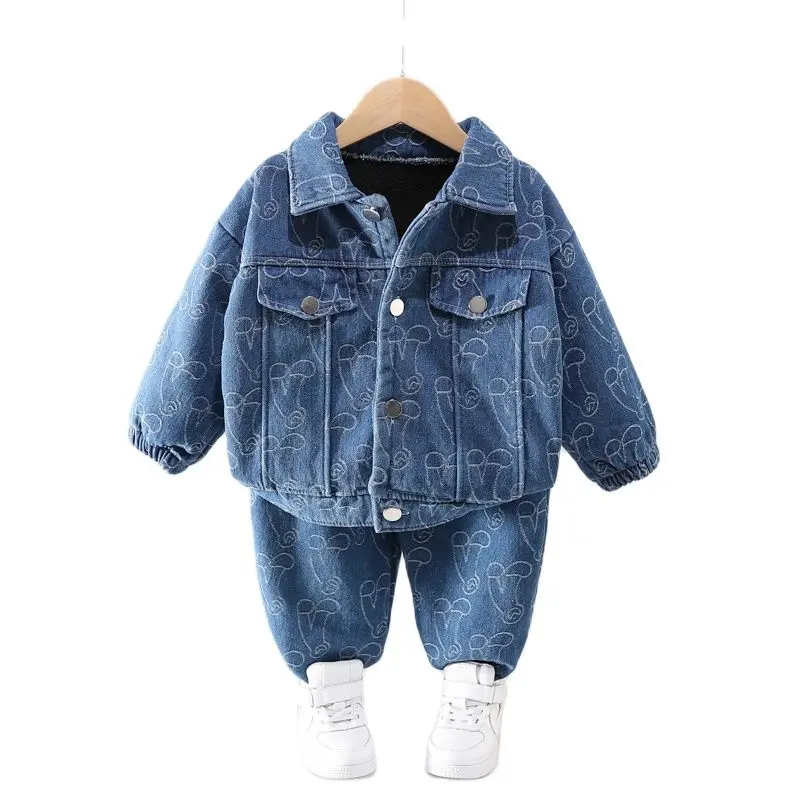 New Children's Winter Two-piece Suit Lapel Single-breasted Denim Jacket Casual Jeans Boys and Girls Suit 2-5 Years Old
New Children's Winter Two-piece Suit Lapel Single-breasted Denim Jacket Casual Jeans Boys and Girls Suit 2-5 Years Old