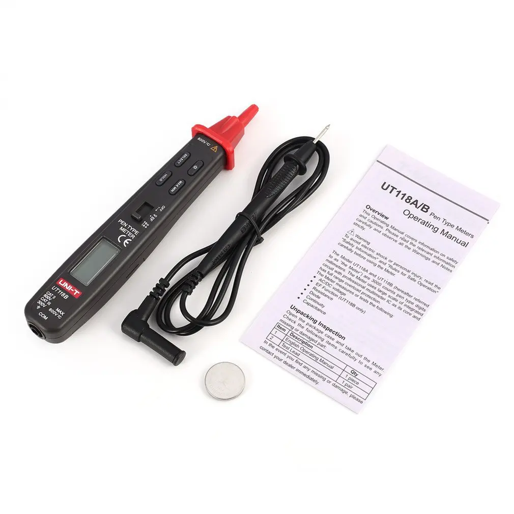 UNI-T Pen Type Digital Multimeter 3000 Counts UT118B AC DC Voltage Detector Resistance Capacitance Meter Tester
UNI-T Pen Type Digital Multimeter 3000 Counts UT118B AC DC Voltage Detector Resistance Capacitance Meter Tester