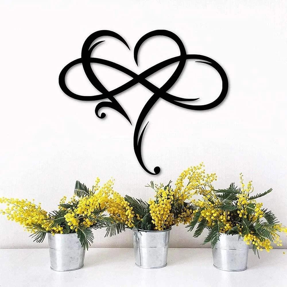 Infinity Heart Steel Wall Decor,Metal Art Infinity Symbol and Heart Personalized Wall Plaques, Love Sign for Home Wedding Decor
Infinity Heart Steel Wall Decor,Metal Art Infinity Symbol and Heart Personalized Wall Plaques, Love Sign for Home Wedding Decor