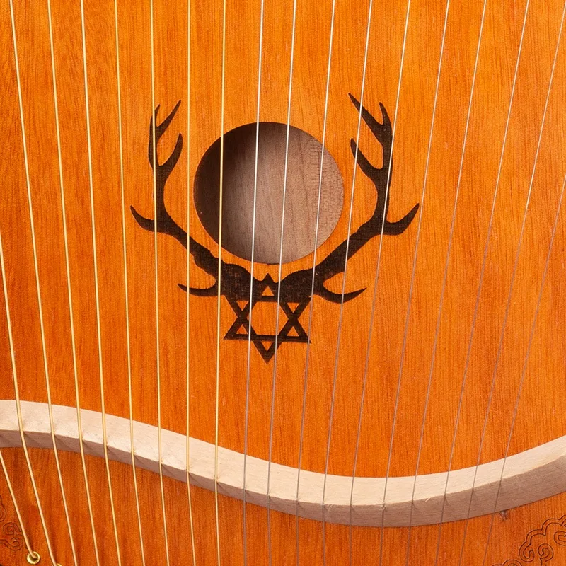 19 Strings Wooden Mahogany Lyre Harp Musical Instrument with Tuning Wrench and Spare Strings
19 Strings Wooden Mahogany Lyre Harp Musical Instrument with Tuning Wrench and Spare Strings