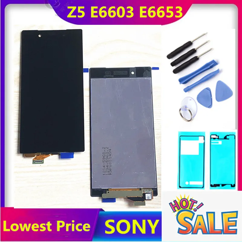 ЖК-дисплей для Sony Xperia Z5 E6603 E6633 E6653 E6683, сенсорный экран с цифровым преобразователем в сборе + клей + инструменты, бесплатная доставка
ЖК-дисплей для Sony Xperia Z5 E6603 E6633 E6653 E6683, сенсорный экран с цифровым преобразователем в сборе + клей + инструменты, бесплатная доставка