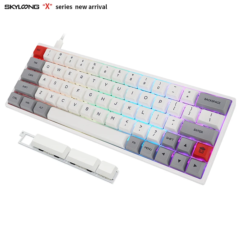 Kailh Gk64x 60% 64 клавиши на заказ механическая клавиатура разделение Розовая белая