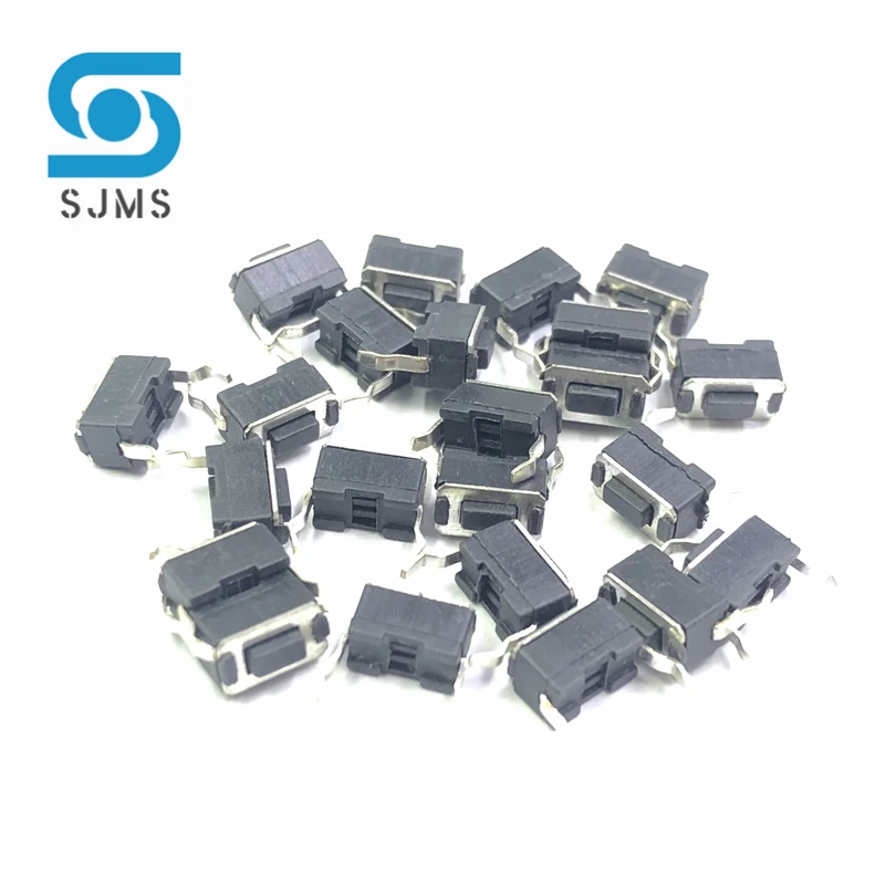 

20Pcs DIP Vertical Tact Switch 3x6x4.3 mm 2pin Plug - in switch button connectors Push button 3*6*5 mm Tactile Switches Black