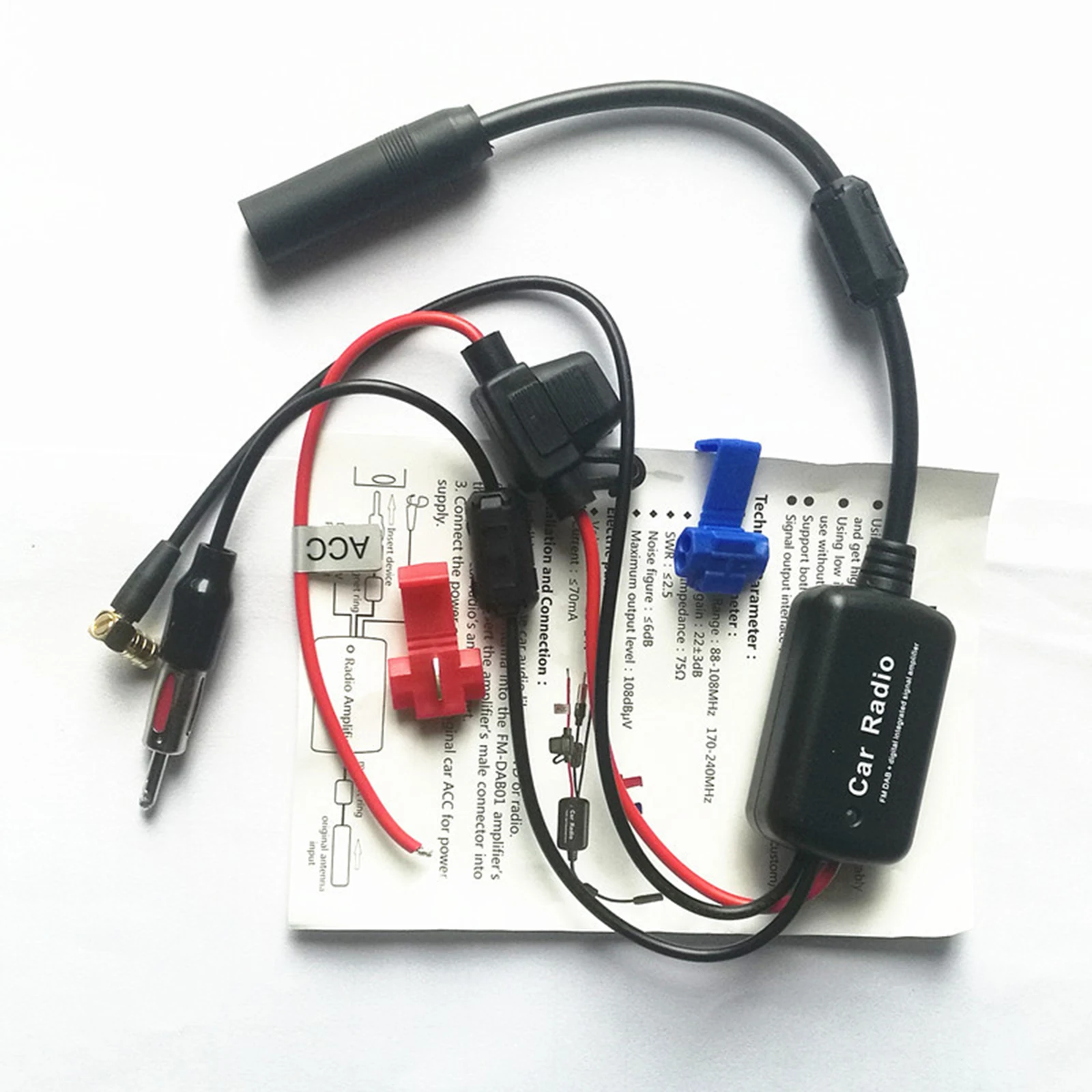 DAB+FM Radio Antenna Signal Amplifier Signal Booster Amplifier With 12V Power Supply SMB Connector With Gain Amplifier-Black
DAB+FM Radio Antenna Signal Amplifier Signal Booster Amplifier With 12V Power Supply SMB Connector With Gain Amplifier-Black