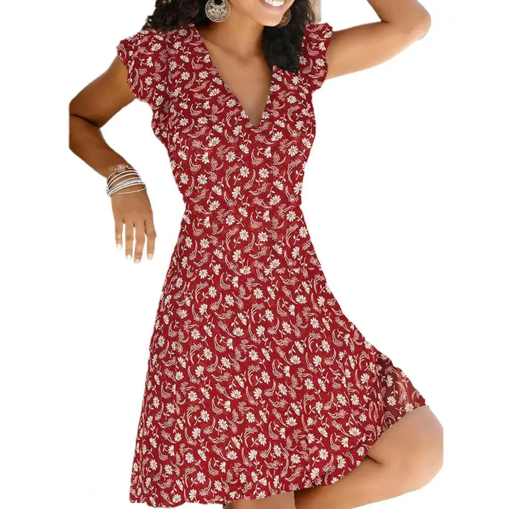 Women Dress V Neck Skin-friendly Polyester Floral Print Sundress for Beach Women's Clothing 2021
Women Dress V Neck Skin-friendly Polyester Floral Print Sundress for Beach Women's Clothing 2021