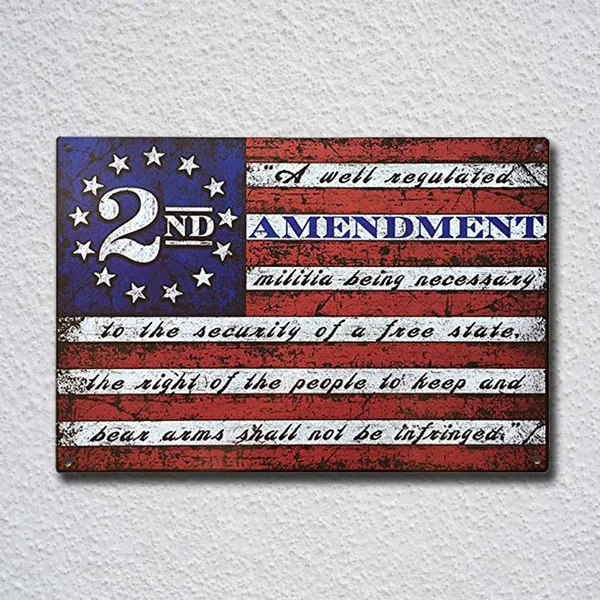 2nd Amendment Brand Vintage American Flag USA Second 2A Tin Sign Metal Sign Metal Poster Metal Decor
2nd Amendment Brand Vintage American Flag USA Second 2A Tin Sign Metal Sign Metal Poster Metal Decor