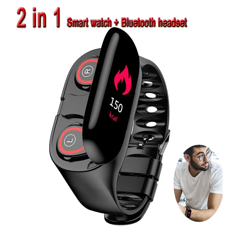 2 IN 1 TWS Wireless Headphones & Smart bracelet Watch Bluetooth Earbuds 5.0 Earphone Sports Headset With MIC For Xiaomi Iphone
2 IN 1 TWS Wireless Headphones & Smart bracelet Watch Bluetooth Earbuds 5.0 Earphone Sports Headset With MIC For Xiaomi Iphone