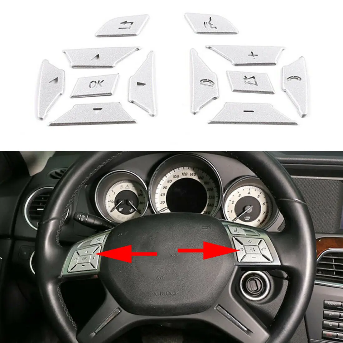12 шт. крышка кнопки рулевого колеса для Mercedes Benz A B C E Ml Gl Cla Gla Glk Sl Slk Class W176 W246 W212 W204
12 шт. крышка кнопки рулевого колеса для Mercedes Benz A B C E Ml Gl Cla Gla Glk Sl Slk Class W176 W246 W212 W204