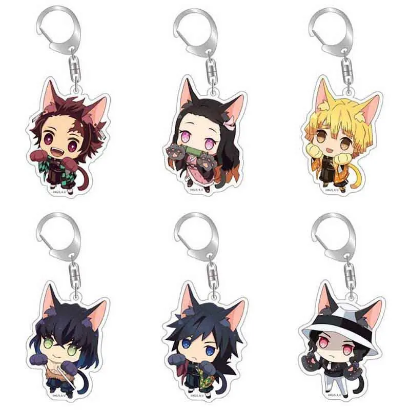 Double Sided Acrylic Anime Demon Slayer Keychain Cute Brinco Blade Of Ghost Key Chain Cat Ears Tanjirou Cosplay Keyring Pendant 
Double Sided Acrylic Anime Demon Slayer Keychain Cute Brinco Blade Of Ghost Key Chain Cat Ears Tanjirou Cosplay Keyring Pendant