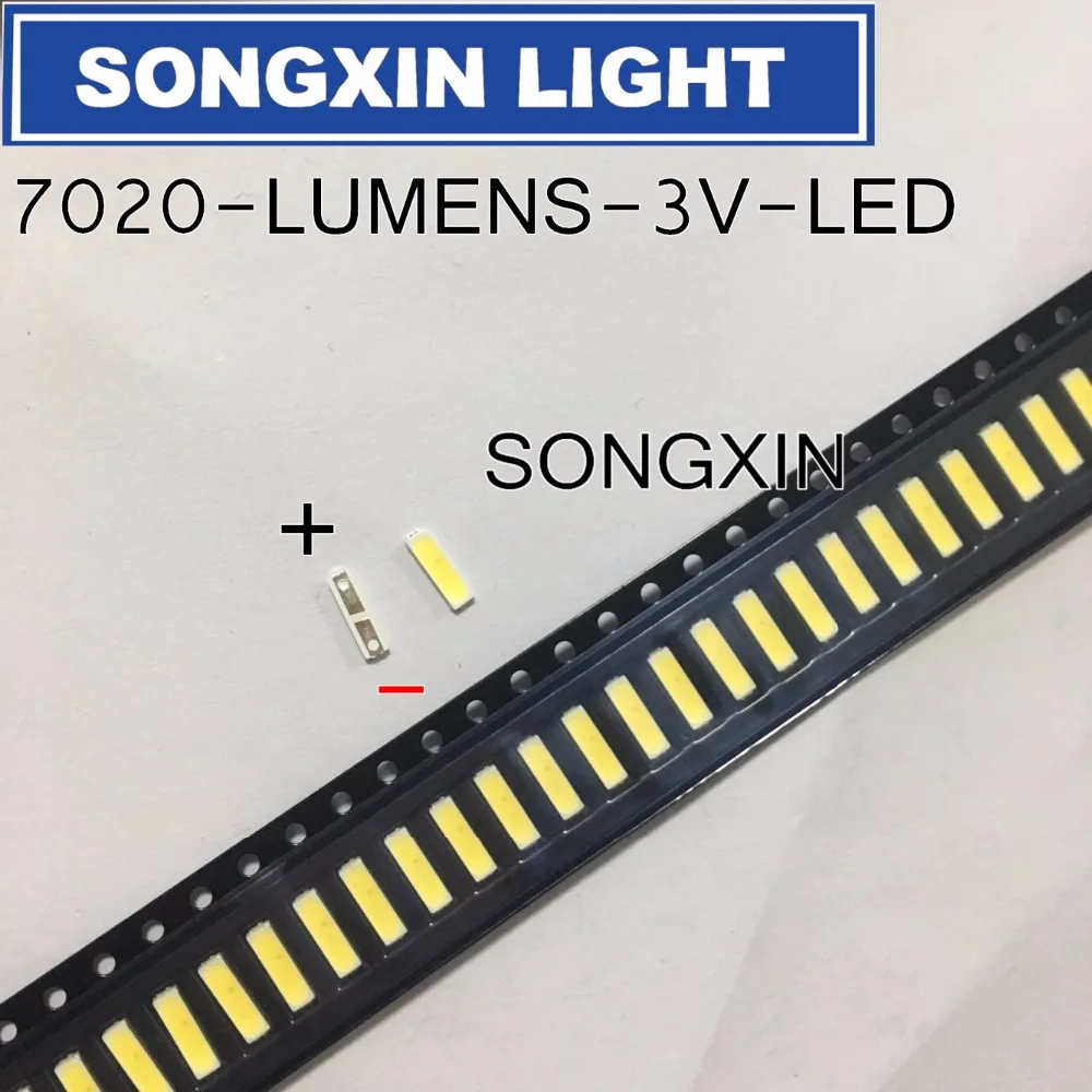 500 шт. для люмен 7020 SMD светодиодный бусины 3V 0 5 W 150mA холодный белый ЖК-дисплей