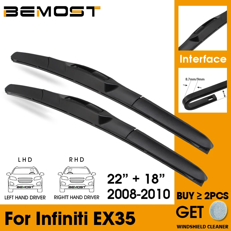 

Car Wiper Blade Front Window Windshield Rubber Silicon Refill Wipers For Infiniti EX35 2008-2010 LHD RHD 22"+18" Car Accessories