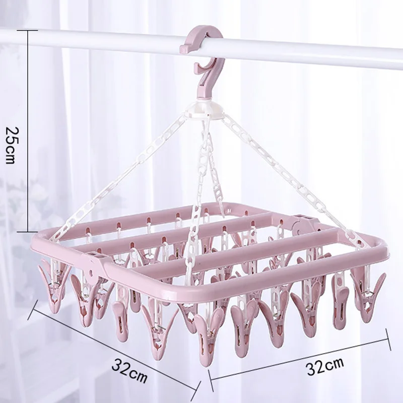32 Clips Clothes Hanger Fold Plastic Drying Rack Hanger Towels Socks Underwear Drying Rack home Multipurpose Hanging Drying Rack
32 Clips Clothes Hanger Fold Plastic Drying Rack Hanger Towels Socks Underwear Drying Rack home Multipurpose Hanging Drying Rack