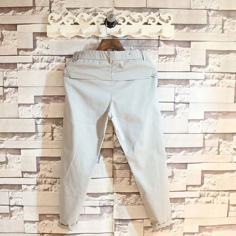 Men Slim Ankle-Length Pants Fashion Elastic Waist Drawstring Pencil Pants Street Spring Summer Comfortable Casual Trousers
Men Slim Ankle-Length Pants Fashion Elastic Waist Drawstring Pencil Pants Street Spring Summer Comfortable Casual Trousers