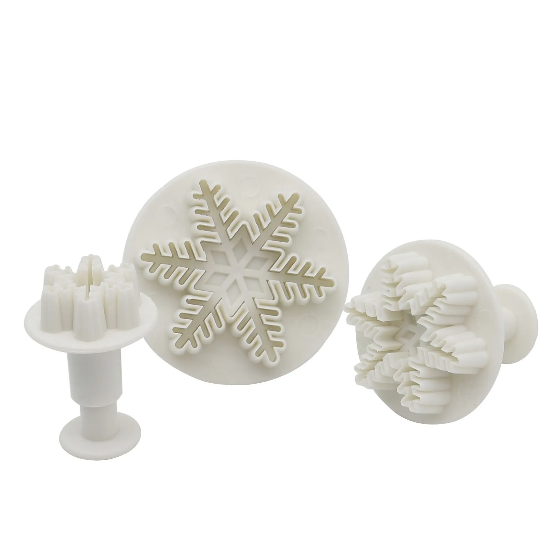 

Christmas snowflake cookies biscuit mold fondant sugarcraft plunger cookie cutters Xams Snow cupcake cake decorating tool