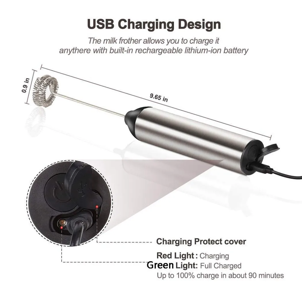 Electric USB Rechargeable Milk Frother Egg Coffee Frother Portable Hand Mixer 100% Brand New And High Quality
Electric USB Rechargeable Milk Frother Egg Coffee Frother Portable Hand Mixer 100% Brand New And High Quality