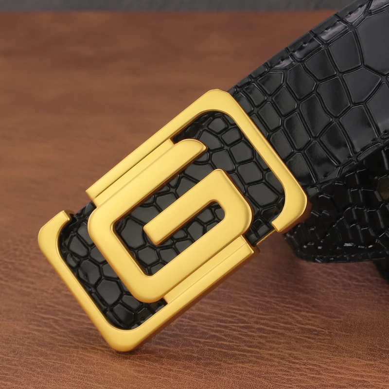 Fashion Crocodile Pattern Belt Men Leather G Letter Slider Luxury Belt 3.8cm Waistband Wide Casual Ceinture homme High Quality
Fashion Crocodile Pattern Belt Men Leather G Letter Slider Luxury Belt 3.8cm Waistband Wide Casual Ceinture homme High Quality