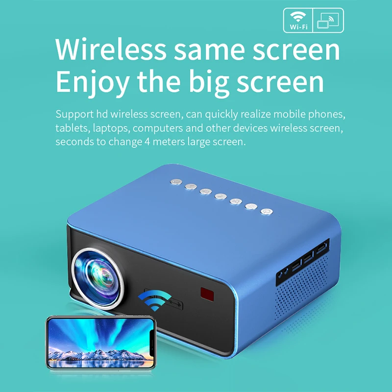 T4 Mini Led Projector Support 4K 3D Android WiFi Movie Game Portable Cinema Beamer for Smartphone with Gift 
T4 Mini Led Projector Support 4K 3D Android WiFi Movie Game Portable Cinema Beamer for Smartphone with Gift