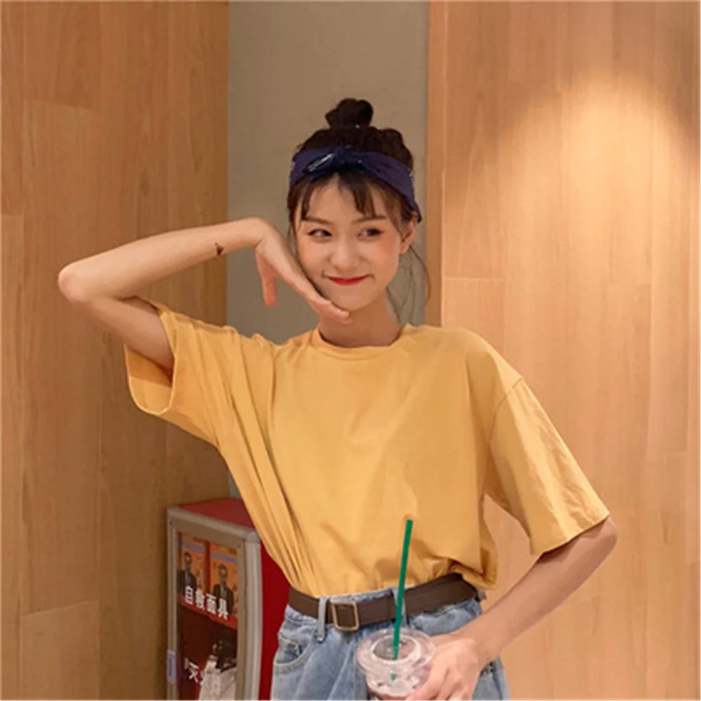 Basic Polyester T Shirt Women Summer New Oversized Solid Tees 8 Color Solid Casual Loose Tshirt Korean O Neck Female Tank Tops
Basic Polyester T Shirt Women Summer New Oversized Solid Tees 8 Color Solid Casual Loose Tshirt Korean O Neck Female Tank Tops