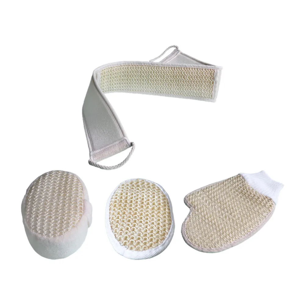 1 Set Practical Bathing Scrubbing Set Back Scrubber Strap Glove for Shower
