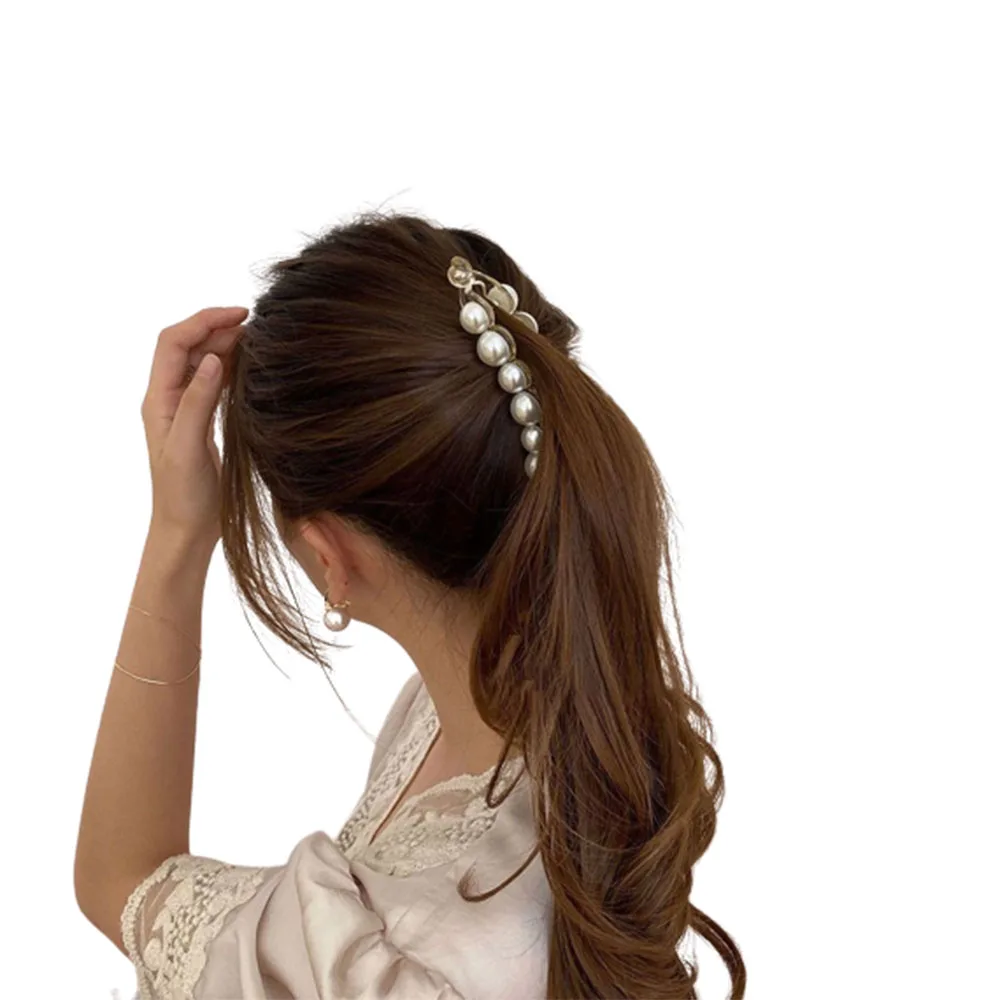 1 Pcs Temperament Hairpin Headdress Pearl Banana Clip Barrette Vertical Clip Ponytail Hairpin Simple Style Hair
1 Pcs Temperament Hairpin Headdress Pearl Banana Clip Barrette Vertical Clip Ponytail Hairpin Simple Style Hair
