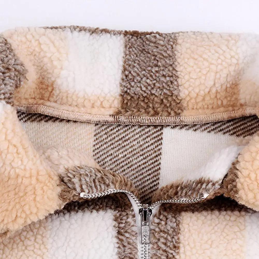 Plush Lambskin Coat Women Winter Fluffy 2019 Fashion Plaid Long Sleeve Lapel Fake Fur Coat Warm Soft Female Overcoat
Plush Lambskin Coat Women Winter Fluffy 2019 Fashion Plaid Long Sleeve Lapel Fake Fur Coat Warm Soft Female Overcoat