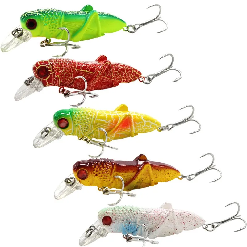 

1pcs 5cm 4g Fishing Lures Grasshopper Insect Flying Wobbler Lure Hard Bait Lifelike Artificial Bait Bass Swimbait Peche Leurre