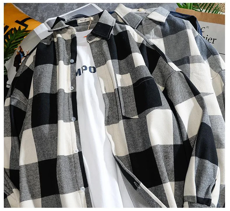 SHUJIN Japan Style Mens Shirt Plaid Shirt Men Shirts For Men Clothing Checkered Shirt Men Blouse S-3XL Autumn New Arrival 
SHUJIN Japan Style Mens Shirt Plaid Shirt Men Shirts For Men Clothing Checkered Shirt Men Blouse S-3XL Autumn New Arrival