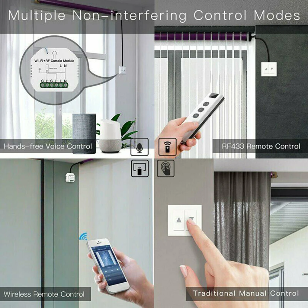WiFi radio frequency roller blind curtain switch module with remote control for electric vehicles
WiFi radio frequency roller blind curtain switch module with remote control for electric vehicles