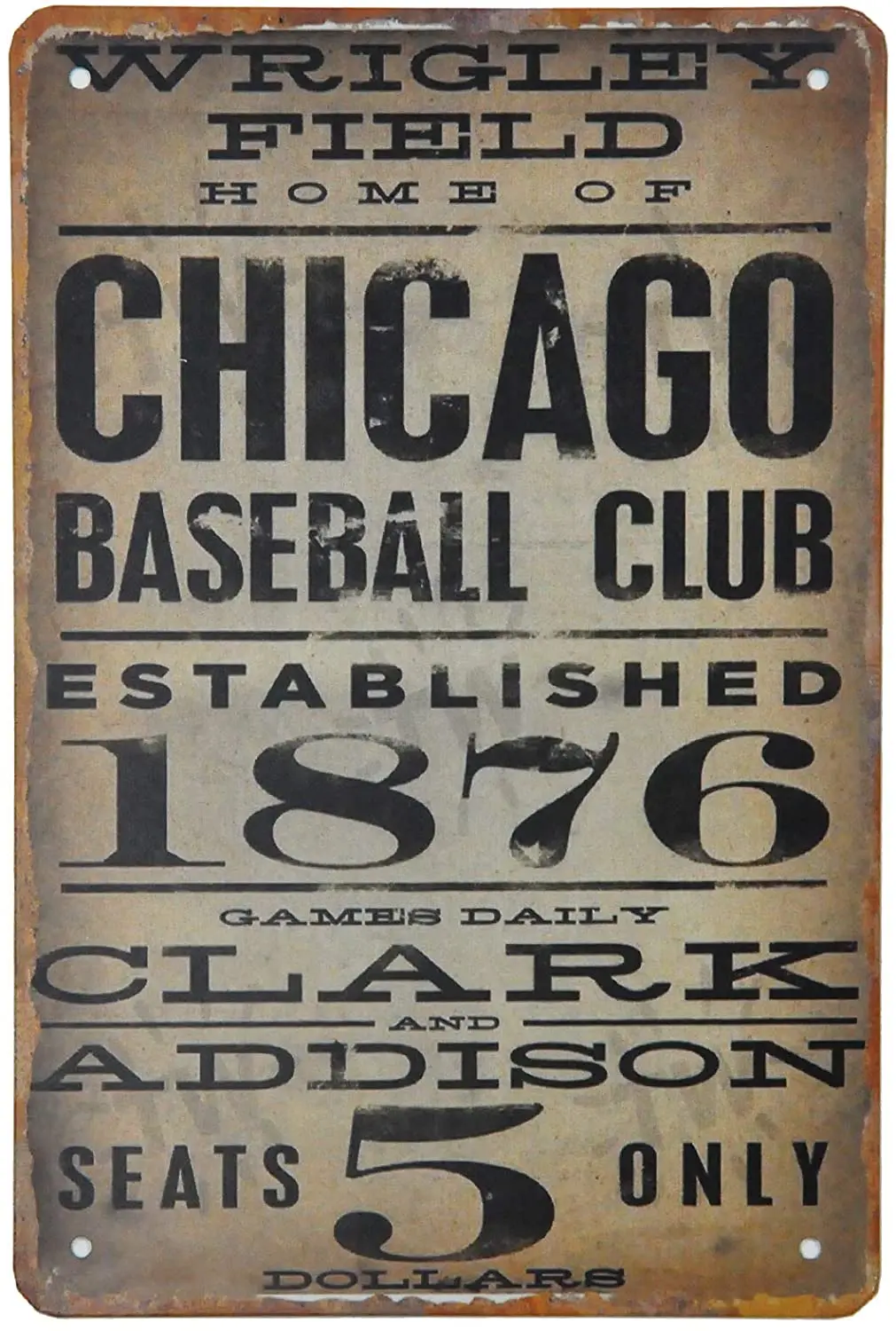 Chicago Metal Tin Sign for Shop Rates Sign Vintage Decor Wall Art Shield Signs Shop Man Cave Decorations Retro Gift 8x12 Inch
Chicago Metal Tin Sign for Shop Rates Sign Vintage Decor Wall Art Shield Signs Shop Man Cave Decorations Retro Gift 8x12 Inch