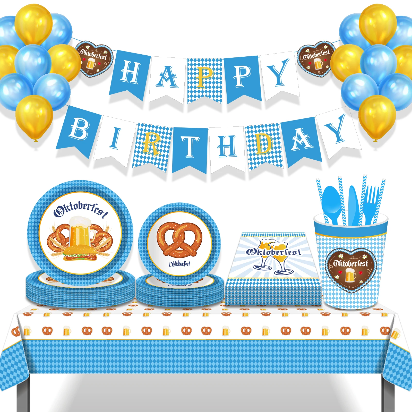 German Germany Oktoberfest Carnival Circus Festival Theme Disposable Tableware Sets Decors Happy Beer Wine Party Decoration
German Germany Oktoberfest Carnival Circus Festival Theme Disposable Tableware Sets Decors Happy Beer Wine Party Decoration