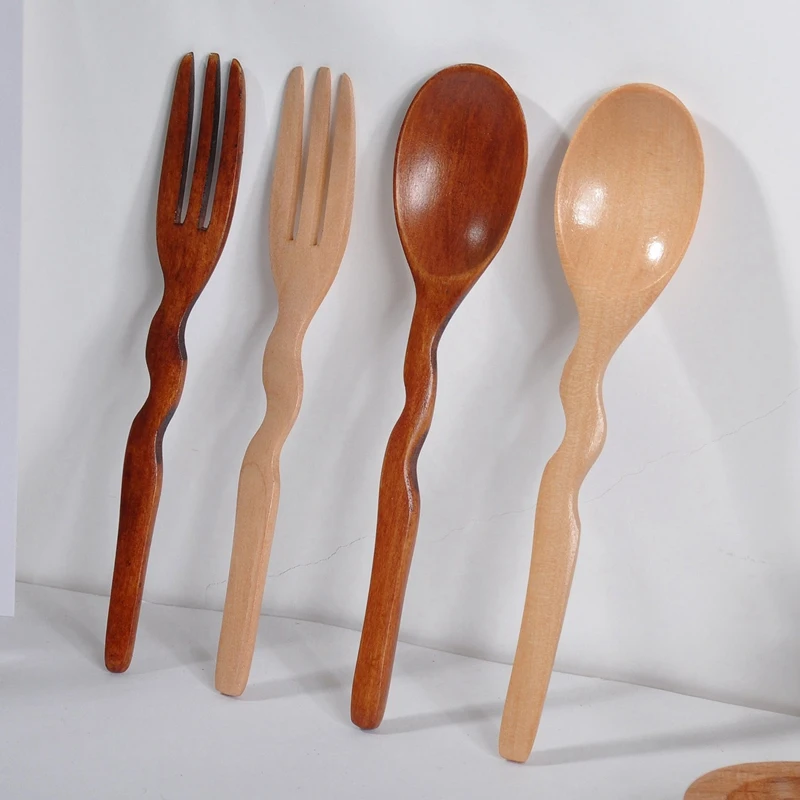 Wooden Flatware Set, Wooden Portable Set Spoon and Fork Tableware, 4 Spoons and 4 Forks
Wooden Flatware Set, Wooden Portable Set Spoon and Fork Tableware, 4 Spoons and 4 Forks
