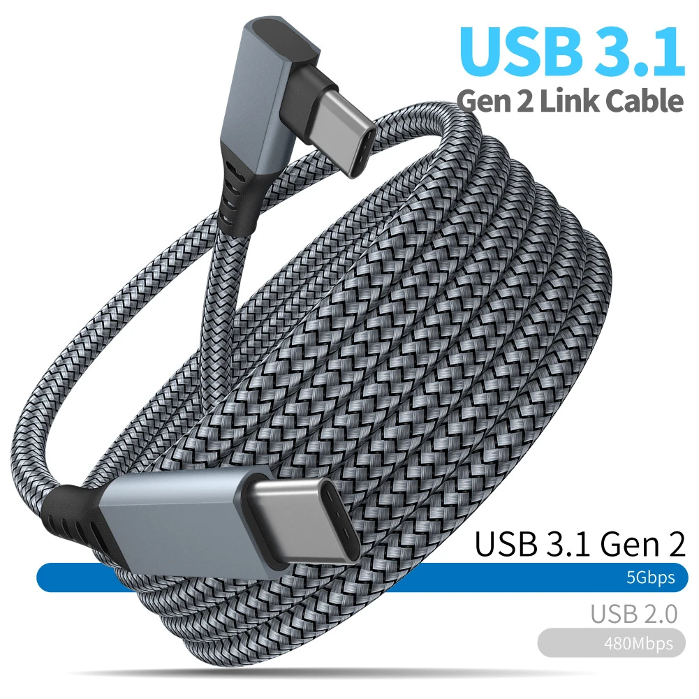 Кабель USB 3 1 Gen2 для Oculus Quest 2 Link совместимый с передачей данных VR 5 Гб 20 В А 6 м |