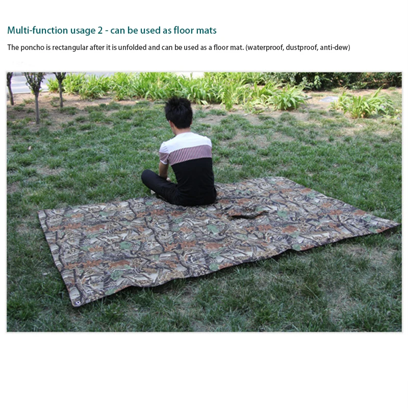 Multifunctional Rain Coat Portable Hiking Camping Raincoat Poncho Pockets Mat Awning Outdoors Hiking Rain Gear Supplies 3 In 1
Multifunctional Rain Coat Portable Hiking Camping Raincoat Poncho Pockets Mat Awning Outdoors Hiking Rain Gear Supplies 3 In 1