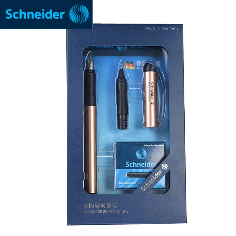 

Schneider BK600 Fountain Pen Gift Box Set 0.5mm Iraurita Gel Dual Tip Vulpen Calligraphy Pen Dolma Kalem Kalem Office Supplies