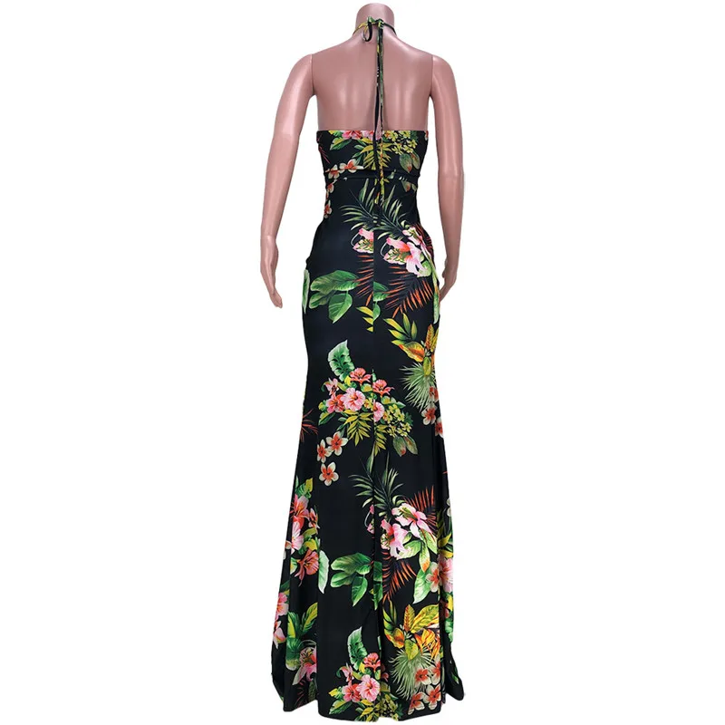 Elegant women printed black floral maxi dress night party frocks 2021 Summer sexy backless halter floor-length bodycon dress
Elegant women printed black floral maxi dress night party frocks 2021 Summer sexy backless halter floor-length bodycon dress