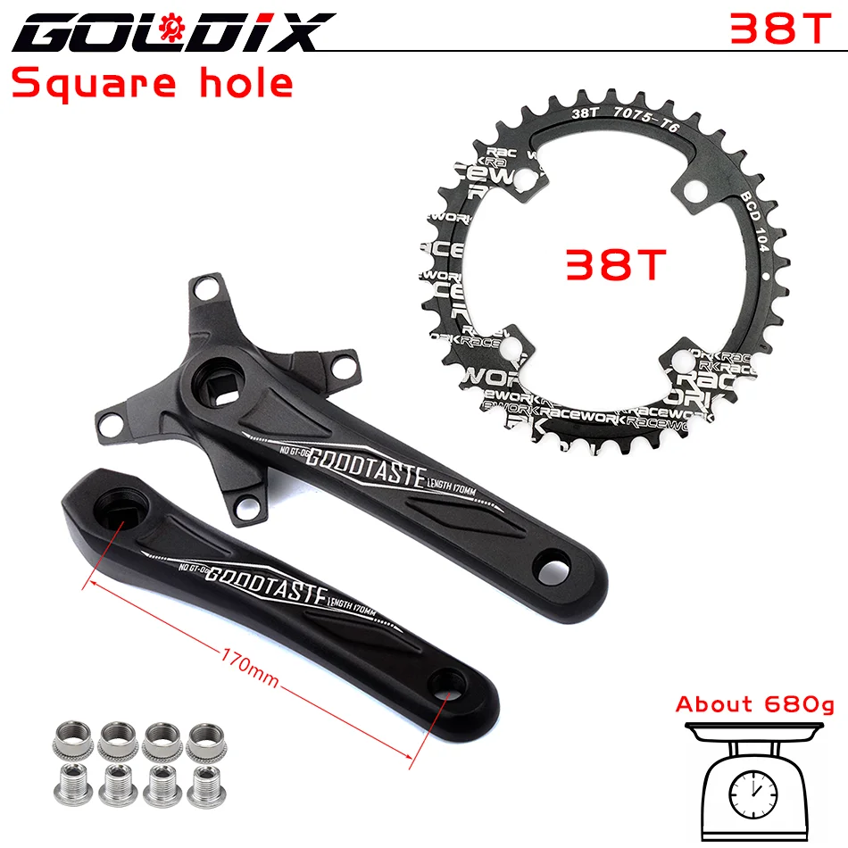 Bicycle Crank Chainwheel 104BCD MTB Bike Crankset Aluminum Alloy with Bottom 170mm Crank Black 32T 34T 36T 38T Plate MTB Parts
Bicycle Crank Chainwheel 104BCD MTB Bike Crankset Aluminum Alloy with Bottom 170mm Crank Black 32T 34T 36T 38T Plate MTB Parts