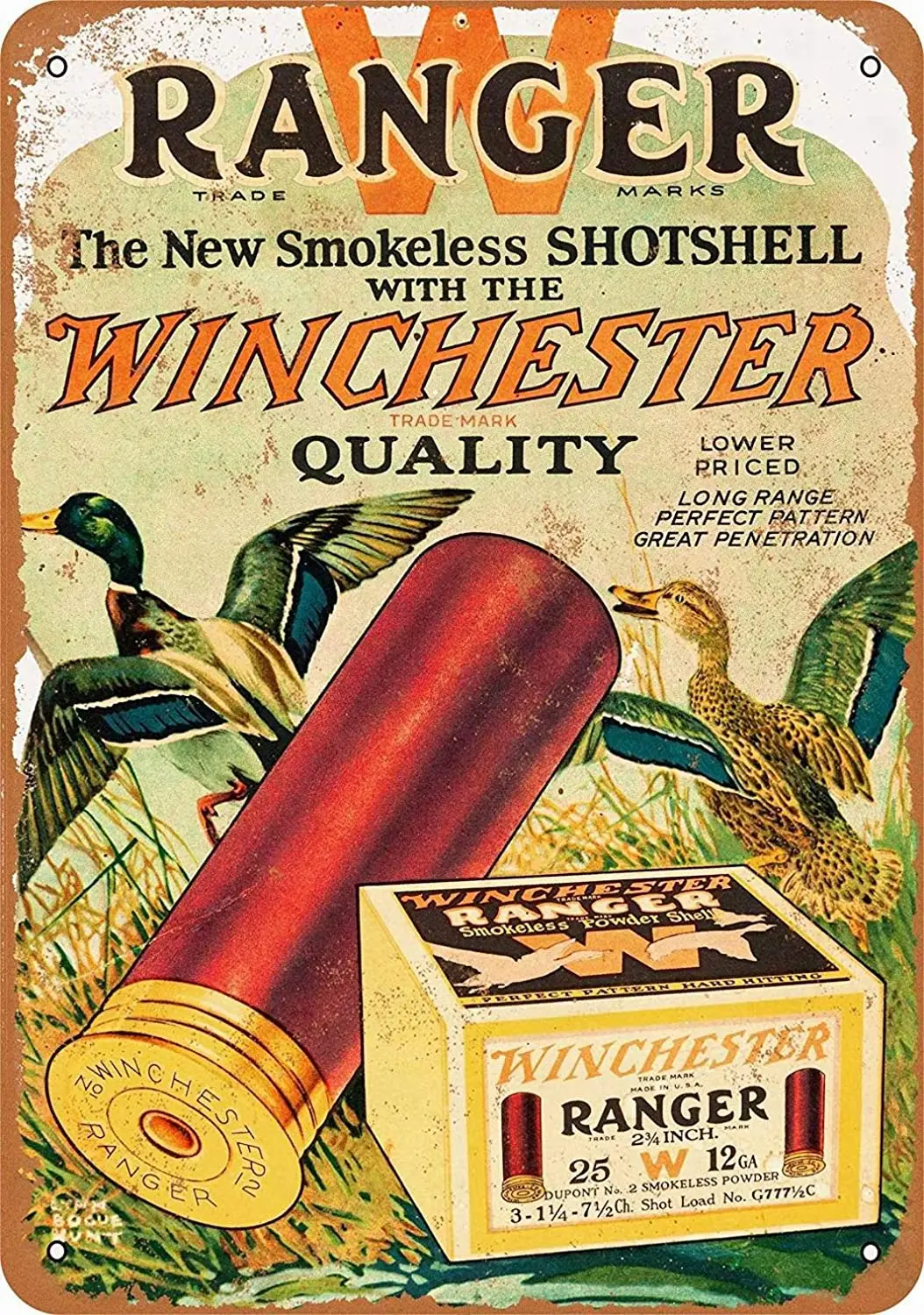 PaBoe 12x16 металлический знак Winchester Ranger Shotgun патроны-винтажные искусственные
PaBoe 12x16 металлический знак Winchester Ranger Shotgun патроны-винтажные искусственные