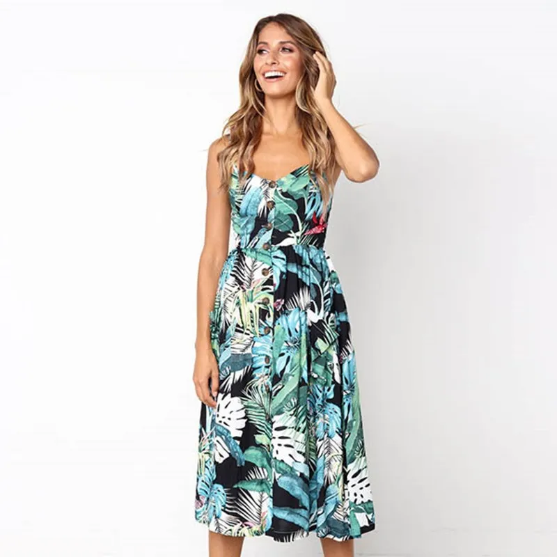 2021 Polka Dot Striped Women Dress Summer Sundress Boho Floral Dress Vintage Casual Female Beach Dress Midi Button Backless
2021 Polka Dot Striped Women Dress Summer Sundress Boho Floral Dress Vintage Casual Female Beach Dress Midi Button Backless