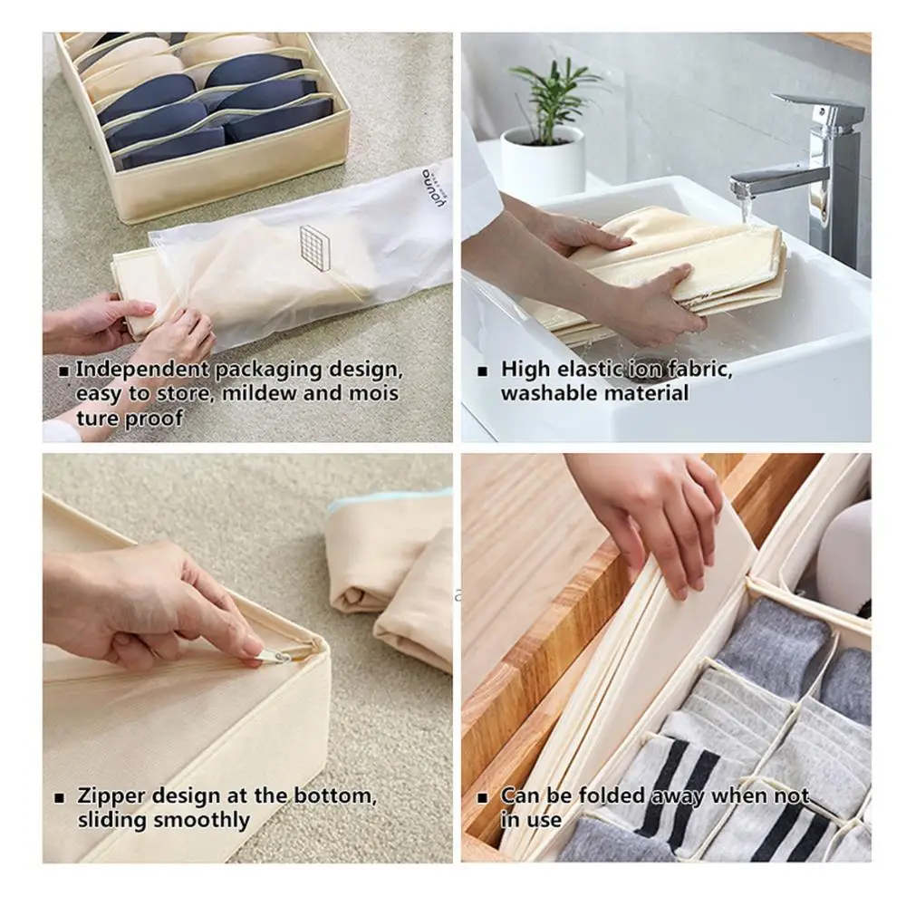 Underwear Storage Organizer Box 7/16/24Gird Socks/Scarf/Bra Grid Wardrobe Drawer Organizer Foldable Closet Fabric Home Container
Underwear Storage Organizer Box 7/16/24Gird Socks/Scarf/Bra Grid Wardrobe Drawer Organizer Foldable Closet Fabric Home Container