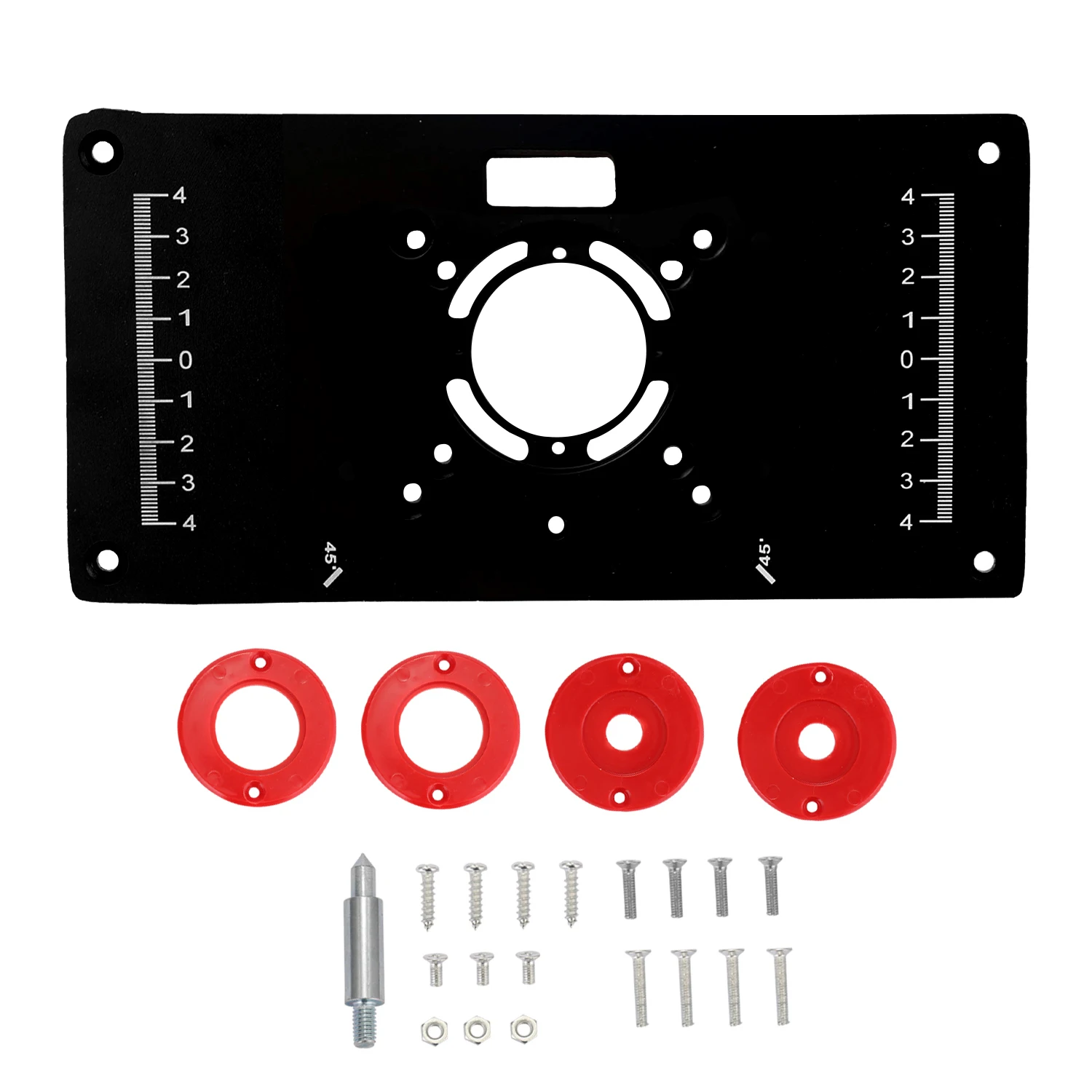 Aluminium Router Table Insert Plate Woodworking Benches For Milling Trimmer Engraving Machine Wood Router with 4 Rings Tools
Aluminium Router Table Insert Plate Woodworking Benches For Milling Trimmer Engraving Machine Wood Router with 4 Rings Tools