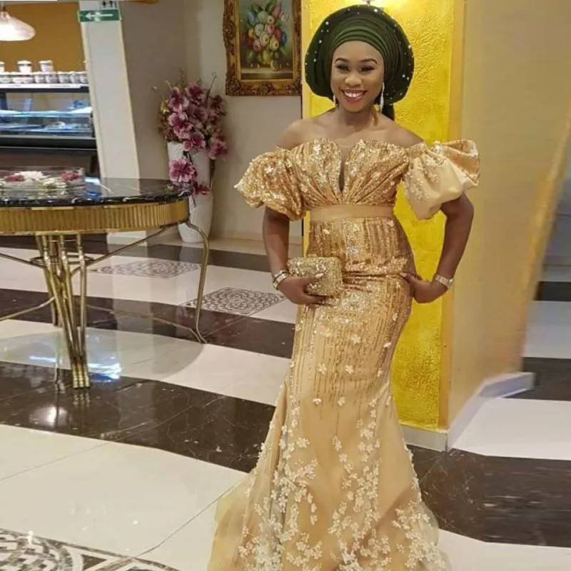Золото Aso Ebi Русалка Выпускные платья с открытыми плечами и цветочным принтом и аппликацией Vestidos De Festa Сексуальное вечернее размера плюс; Robe ...
Золото Aso Ebi Русалка Выпускные платья с открытыми плечами и цветочным принтом и аппликацией Vestidos De Festa Сексуальное вечернее размера плюс; Robe ...