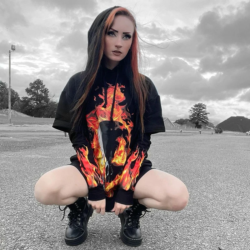 IAMSURE Fire Printed Oversized Hoodie Casual Streetwear Long Sleeve Sweatshirt Cool Pullovers Women 2021 Fashion Autumn Winter
IAMSURE Fire Printed Oversized Hoodie Casual Streetwear Long Sleeve Sweatshirt Cool Pullovers Women 2021 Fashion Autumn Winter