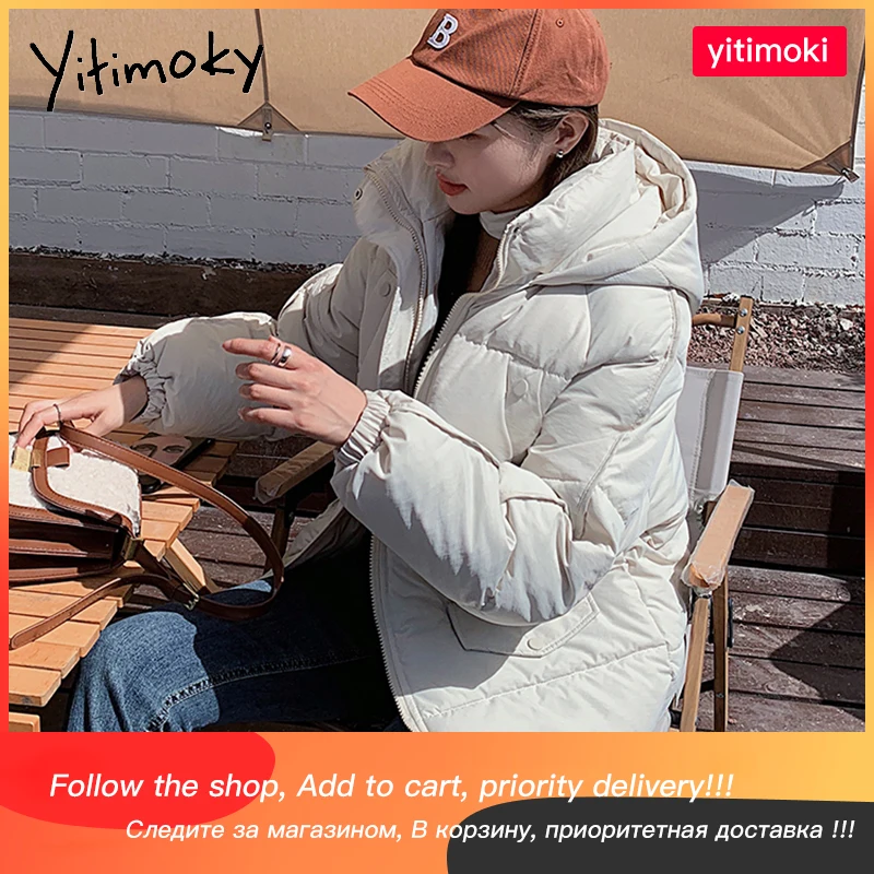 Yitimoky Woman Jacket Hoodie Stand Collar Down Cotton Coat Winter Thick Zippers Warm Button Parkas Korean Fashion Hood Outwear
Yitimoky Woman Jacket Hoodie Stand Collar Down Cotton Coat Winter Thick Zippers Warm Button Parkas Korean Fashion Hood Outwear
