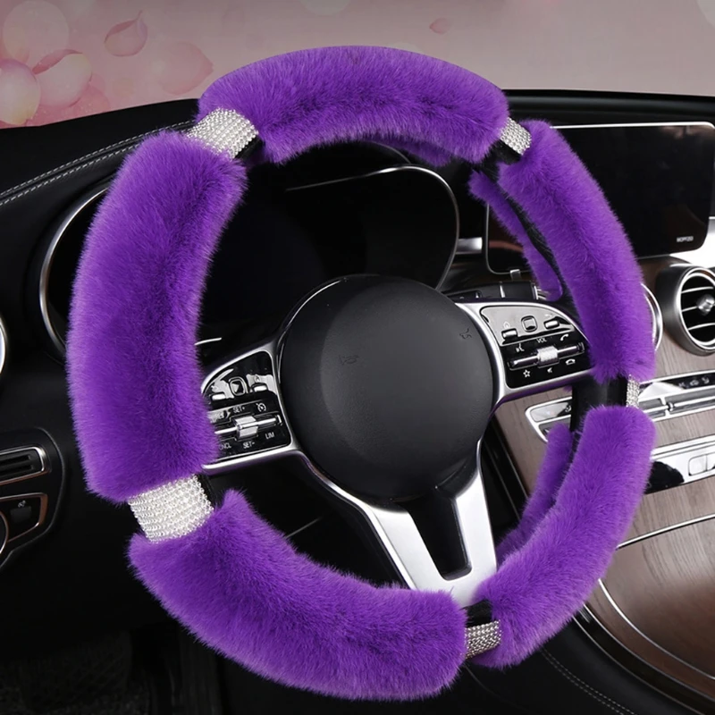 Fluffy Steering Wheel Cover with Rhinestones Diamond Fur Furry Car Steering Covers with Better Grip for Women Men
Fluffy Steering Wheel Cover with Rhinestones Diamond Fur Furry Car Steering Covers with Better Grip for Women Men