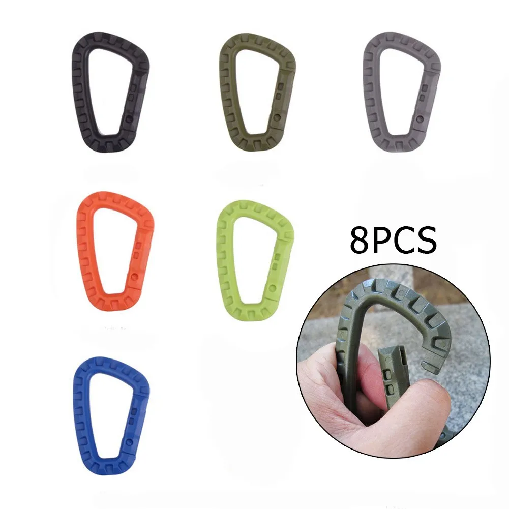 8PCS Plastic Carabiner D-Ring Key Chain Clip Hook 100lb Outdoor Camping Hook Climbing Safety Buckle Camping Equipment
8PCS Plastic Carabiner D-Ring Key Chain Clip Hook 100lb Outdoor Camping Hook Climbing Safety Buckle Camping Equipment