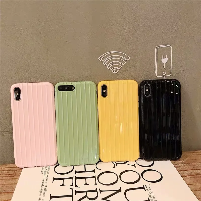 Изогнутый чемодан чехол для телефона iPhone 6 6s 7 8 Plus X XR XS 11Pro Max мягкий силиконовый из