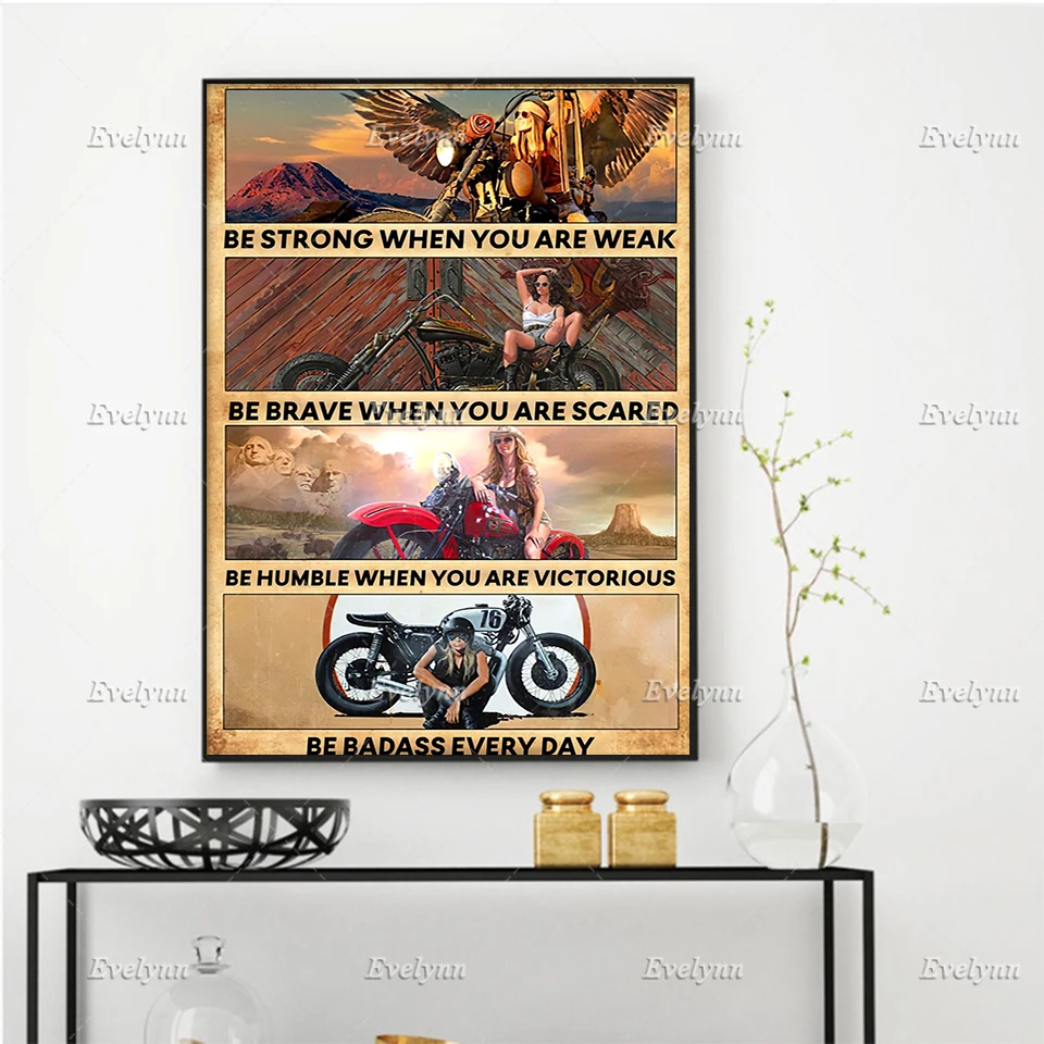 Motorcycle Racing Racer Biker Girls Retro Poster Be Strong When You Are Weak Wall Art Prints Home Decor Canvas Floating Frame
Motorcycle Racing Racer Biker Girls Retro Poster Be Strong When You Are Weak Wall Art Prints Home Decor Canvas Floating Frame