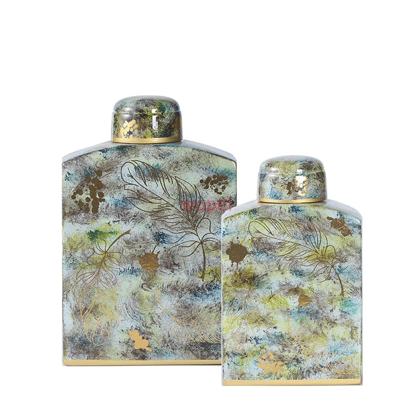 Jungle Camouflage Ceramic Jars with Lid Flower Arrangement Living Room Decoration Porcelain Storage Jar Modern Home Decor
Jungle Camouflage Ceramic Jars with Lid Flower Arrangement Living Room Decoration Porcelain Storage Jar Modern Home Decor